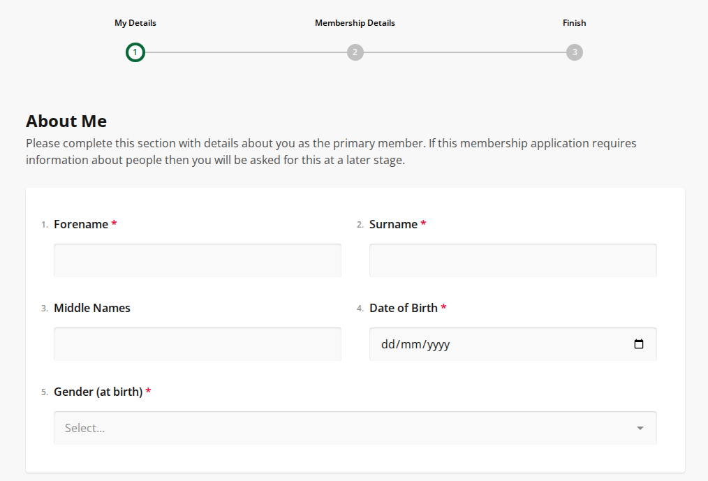 Mockup of a clean form on a laptop